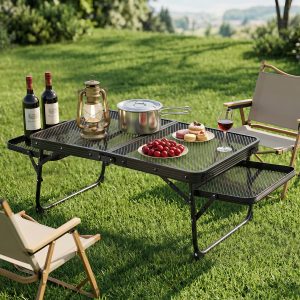Compact Lightweight Mesh Camp Table